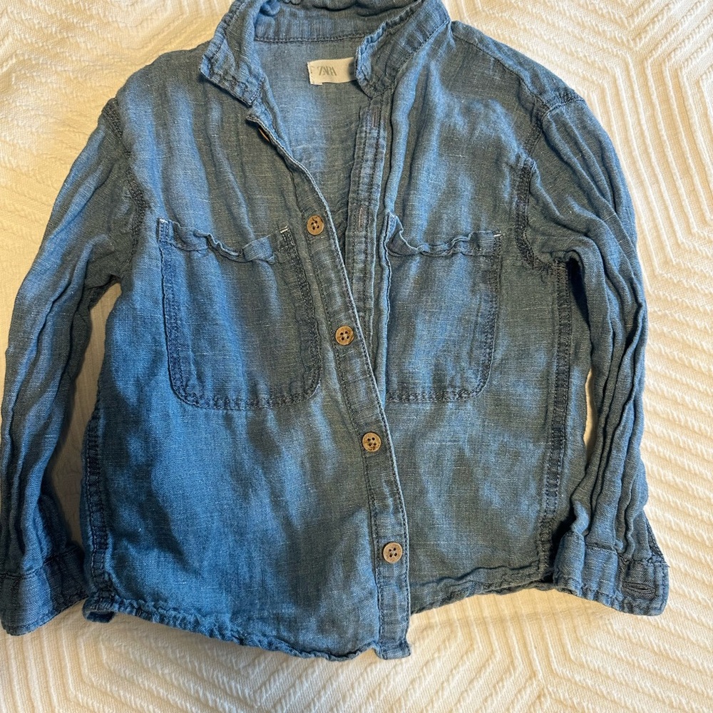 Zara button up Jean shirt